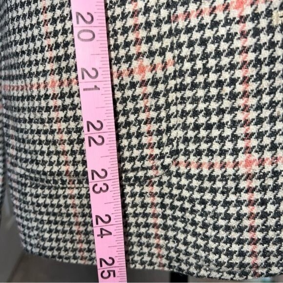LL Bean Blazer Bellandi Black Houndstooth Print Lined Italian Wool Womens Sz M - Picture 11 of 12